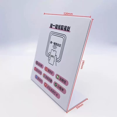 13.56MHz 주파수 커스텀 인쇄 10cm 둥근 NFC 비지니스 카드 방수 구글 리뷰 스티커 NFC 메뉴 플레이트 QR 코드